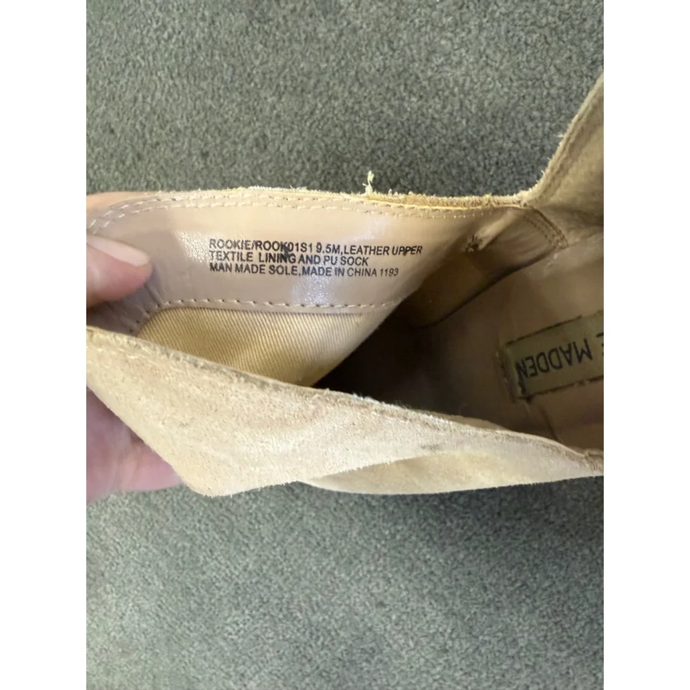 Women's Steve Madden Beige Ankle Boots Size 9.5 suede tan nude - Picture 3 of 8